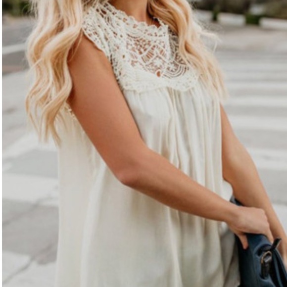 Unique Boho Crochet Lace Ivory Spring Blouse - Picture 5 of 10